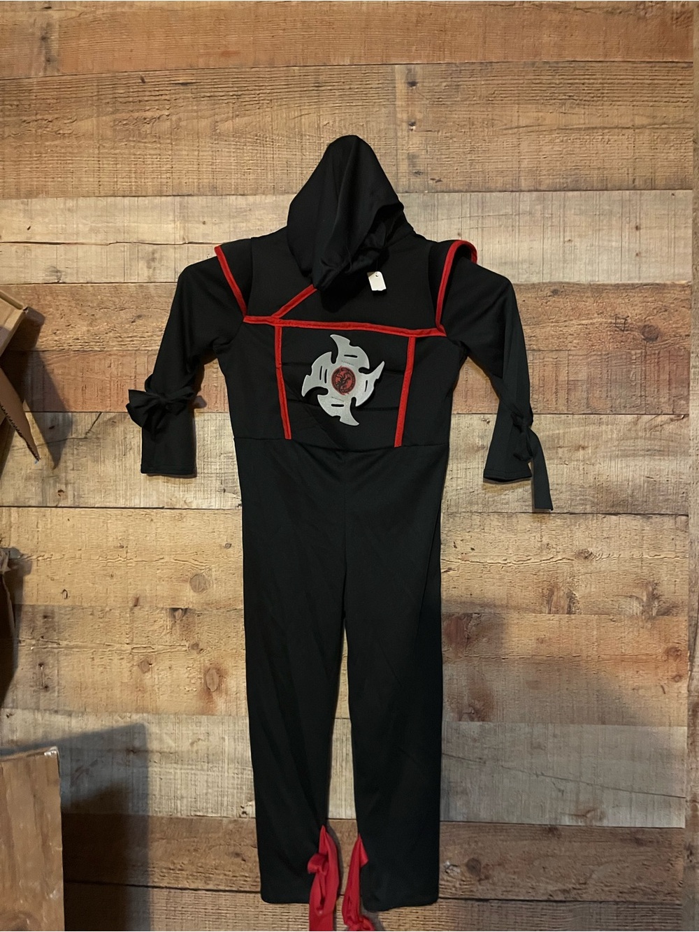 INC International Concepts Black Ninja Costume with Red Accents